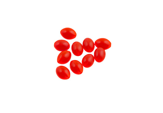 Pärla plast Oval 7,5 x 10,5 mm Fluo Red