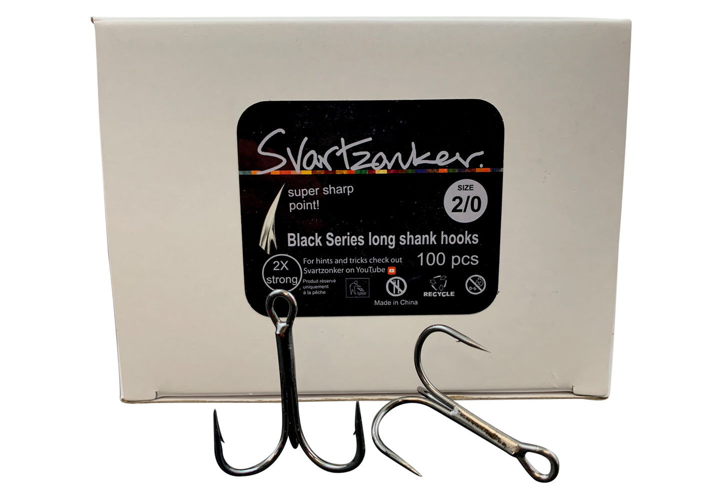 SZ Black Series long shank hooks - 100 pack