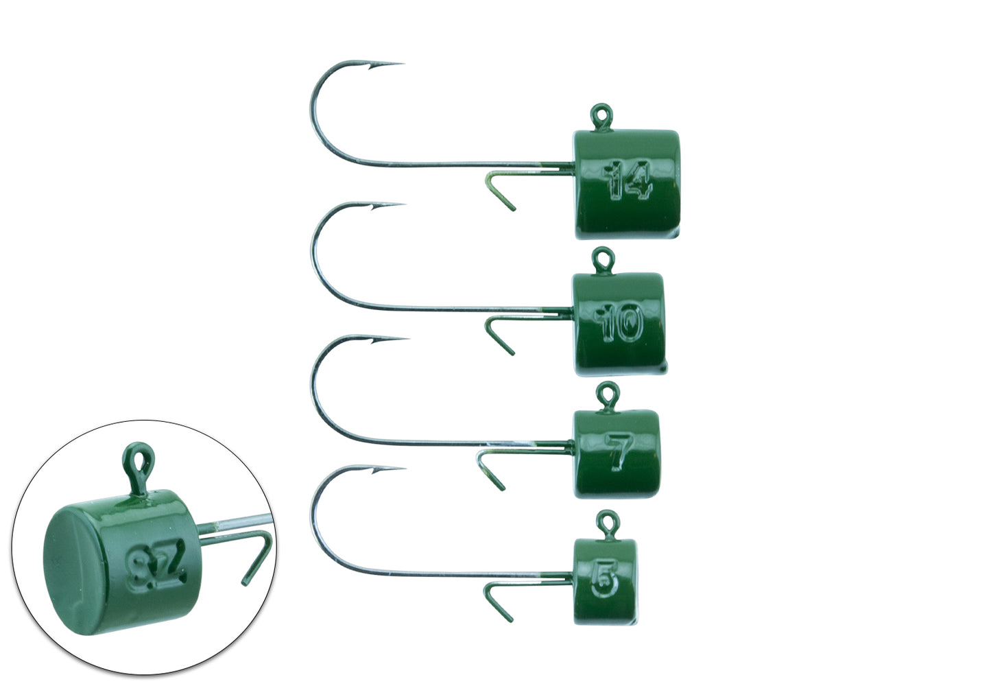 Ned Head 2/0 Bismut Dark Green 2-pack