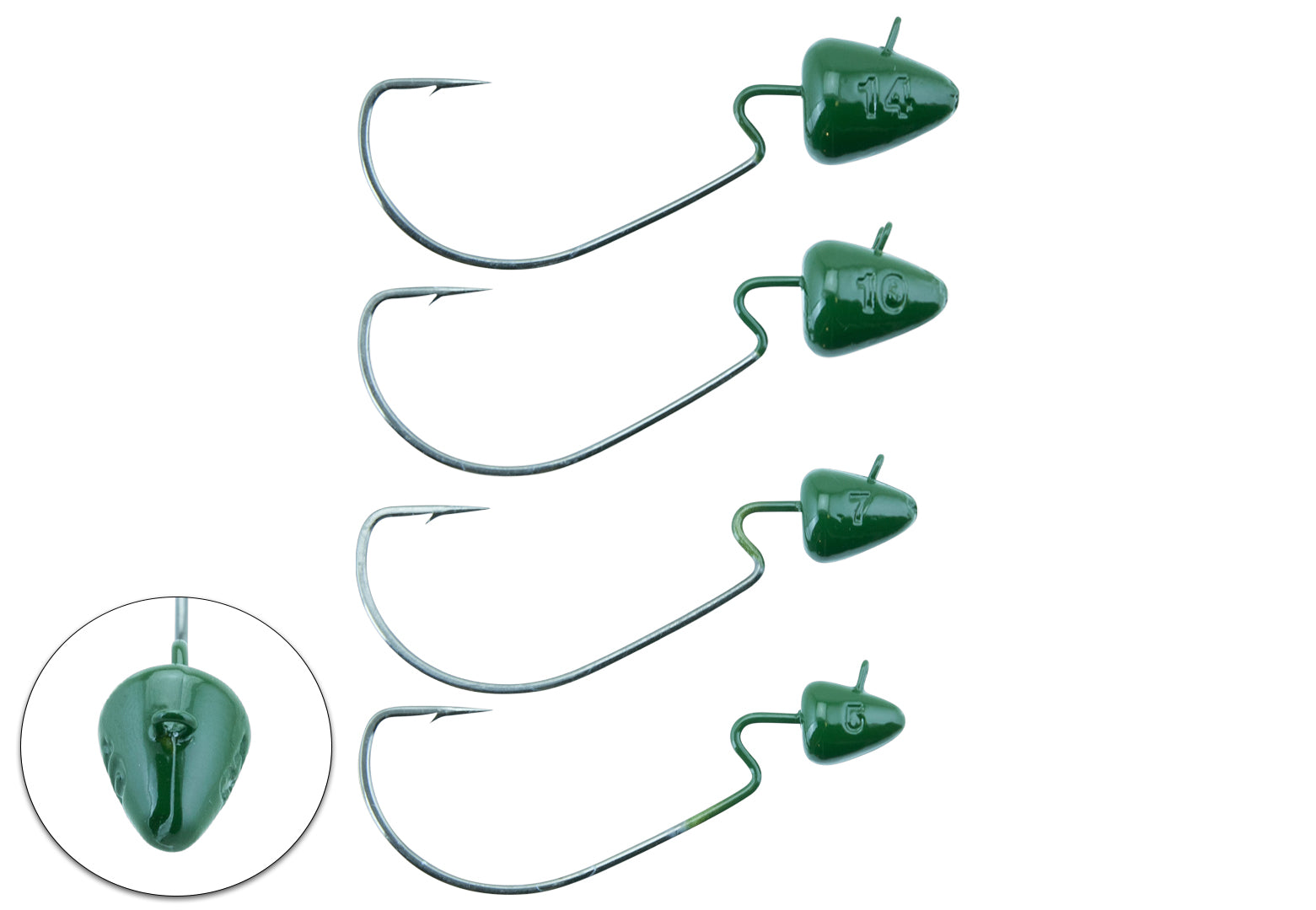 bismuth fishing lure SZ Offset Bismuth 4/0 Dark Green 2-pack – Betesbyggarkiosken