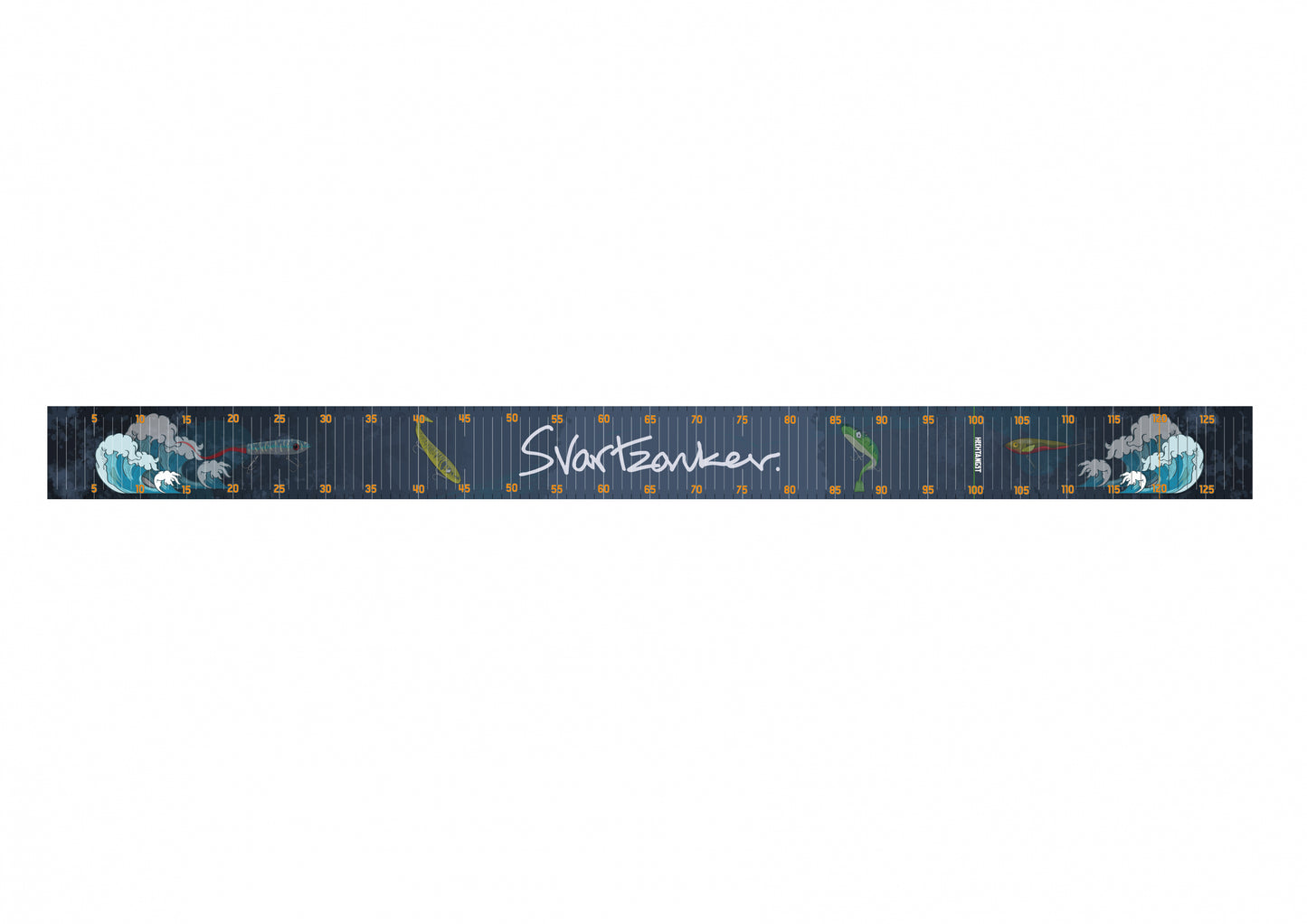 Svartzonker båtdekal 130 cm med mätsticka