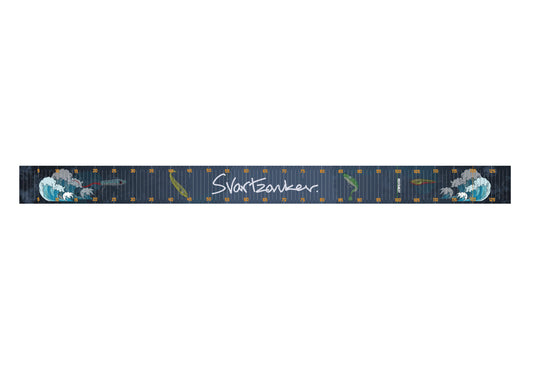 Svartzonker båtdekal 130 cm med mätsticka