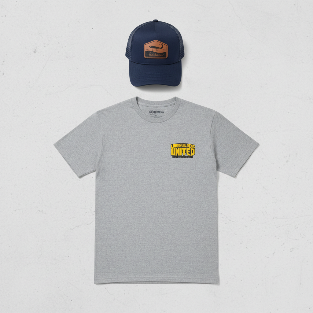 Lurebuilders T-shirt grå med navy keps