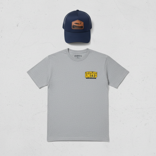 Lurebuilders T-shirt grå med navy keps